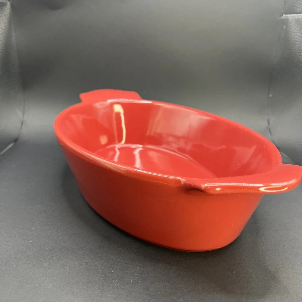 Threshold Baking Dish Oval Stoneware 2.5qt Casserole Oven Dishwasher Brick Red